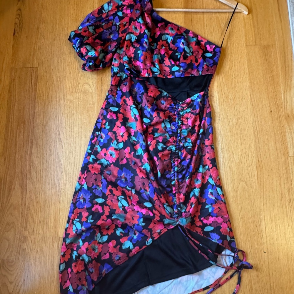Vici Vibrant Floral One-Shoulder Dress